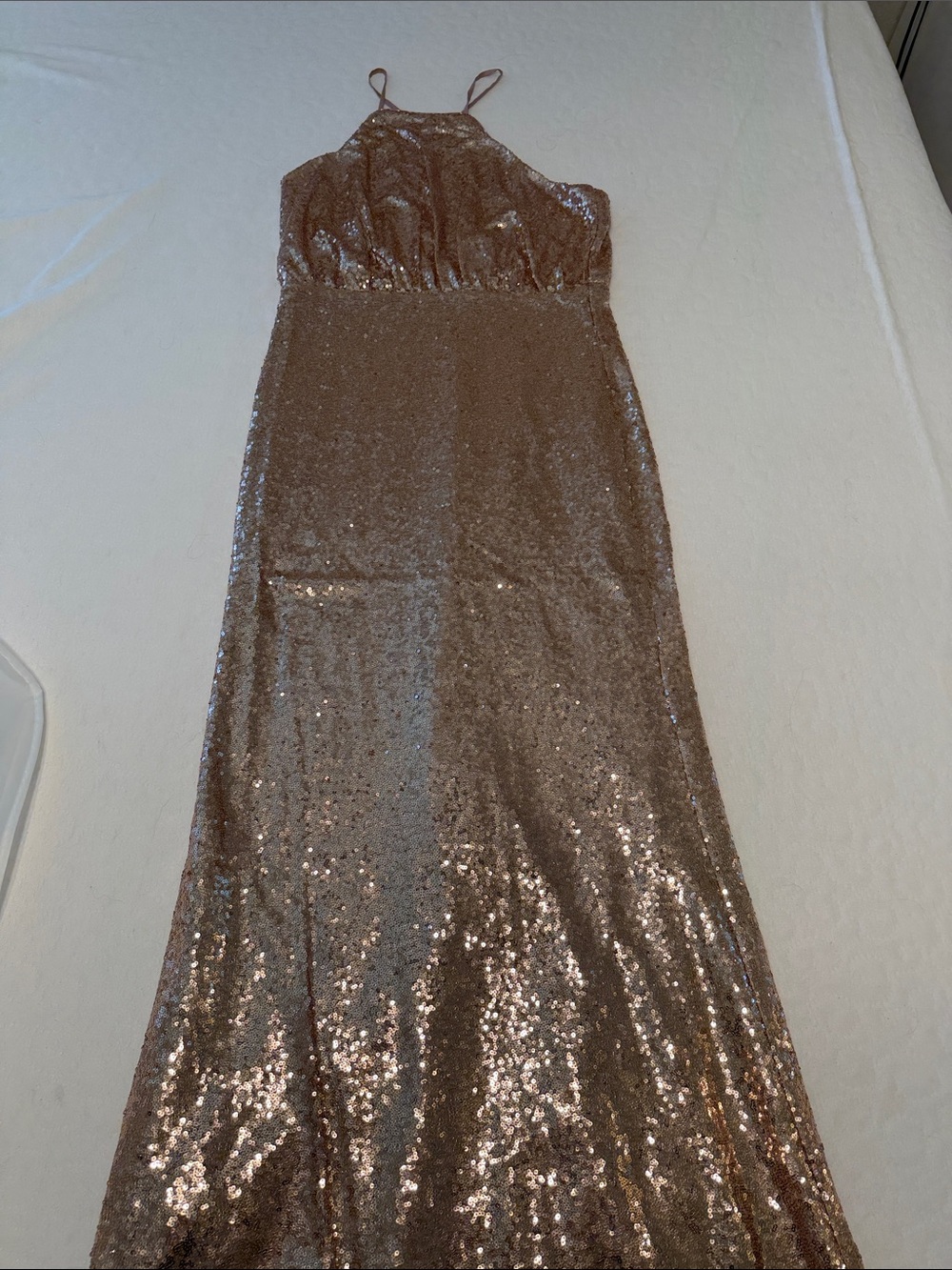 Lulu's Rose Gold Sequin Maxi Dress